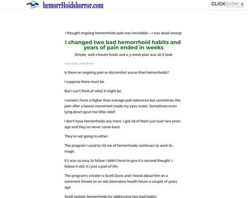 Hemorrhoids Horror Healed