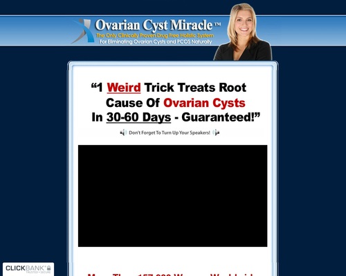 Ovarian Cyst Miracle (tm): *$39/sale! Top Ovarian Cysts Site On Cb!